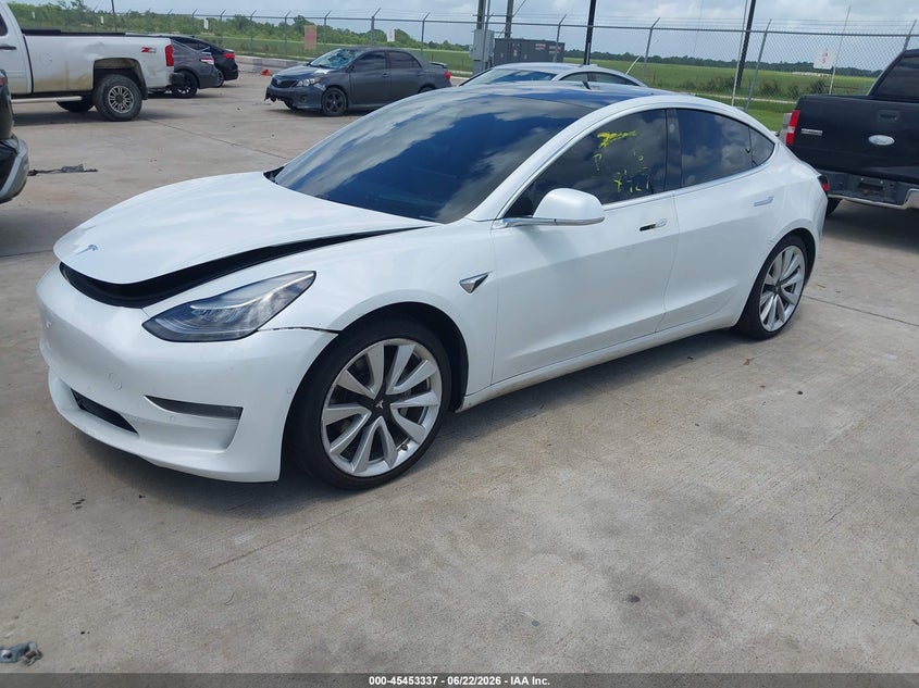 2020 Tesla Model 3 VIN 5YJ3E1EB3LF667357 IAAI salvage auction — FRONT & REAR, Clear (New Jersey), sold $5,800 on 2026-07-10 (photo 2)
