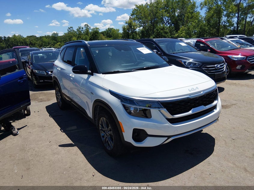 2023 Kia Seltos VIN KNDEUCAA1P7417776 IAAI salvage auction — HAIL, Salvage (Ohio), sold $7,300 on 2026-07-21 (photo 1)