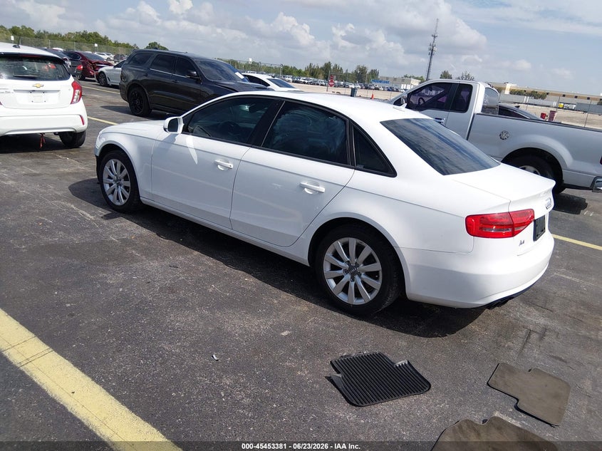 2014 Audi A4 VIN WAUAFAFL2EN018873 IAAI salvage auction — FRONT END, Rebuildable (Florida), sold $2,400 on 2026-07-16 (photo 3)