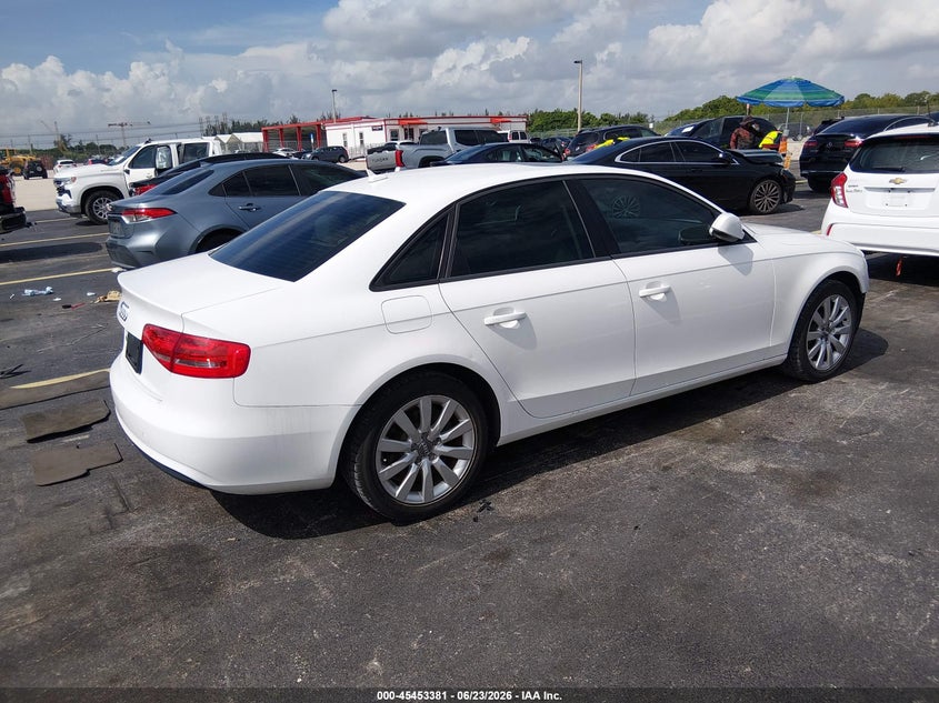 2014 Audi A4 VIN WAUAFAFL2EN018873 IAAI salvage auction — FRONT END, Rebuildable (Florida), sold $2,400 on 2026-07-16 (photo 4)