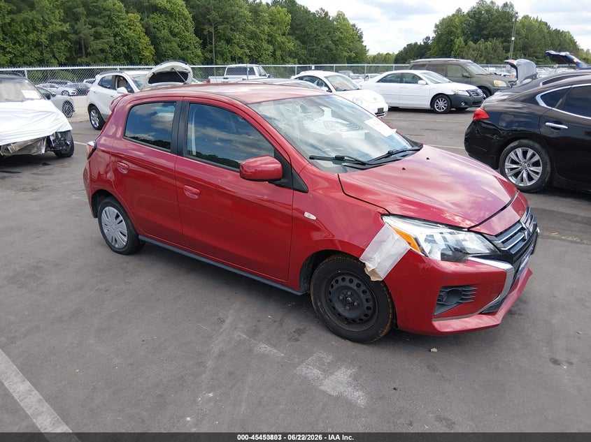 2022 Mitsubishi Mirage VIN ML32AUHJ9NH005493 IAAI salvage auction — REPOSSESSION, Repossession Paperwork (North Carolina), sold $350 on 2026-07-08 (photo 1)