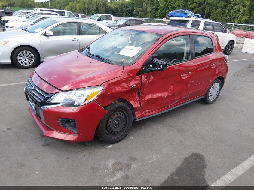 2022 Mitsubishi Mirage VIN ML32AUHJ9NH005493 IAAI salvage auction — REPOSSESSION, Repossession Paperwork (North Carolina), sold $350 on 2026-07-08 (photo 2)