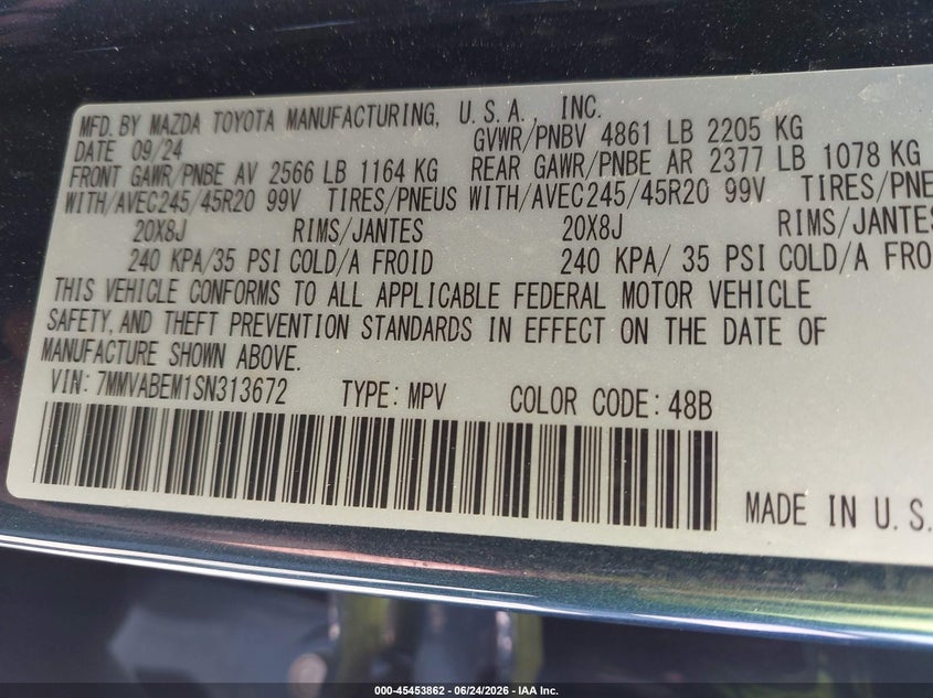 2025 Mazda Cx-50 VIN 7MMVABEM1SN313672 IAAI salvage auction — REAR END, Salvage Title, sold $9,600 on 2026-07-29 (photo 9)