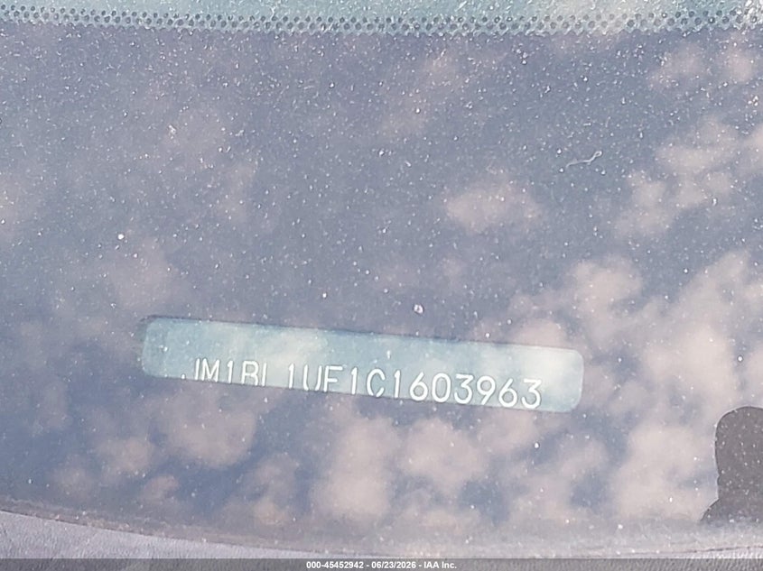 2012 Mazda 3 VIN JM1BL1UF1C1603963 IAAI salvage auction — RIGHT FRONT, Clear (Indiana), sold $325 on 2026-07-31 (photo 9)