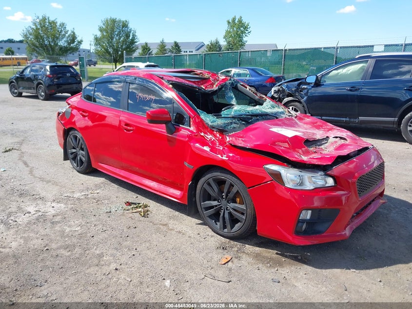 2016 Subaru Wrx VIN JF1VA1E6XG8823560 IAAI salvage auction — STORM DAMAGE, Salvage Title, sold $400 on 2026-07-28 (photo 1)