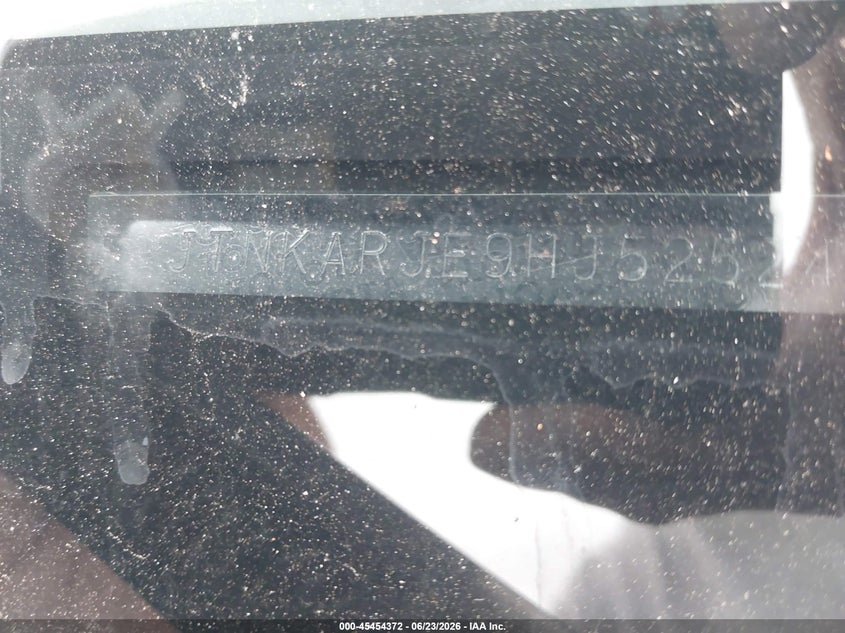 2017 Toyota Corolla VIN JTNKARJE9HJ525242 IAAI salvage auction — FRONT & REAR, Salvage Title, sold $925 on 2026-07-23 (photo 9)