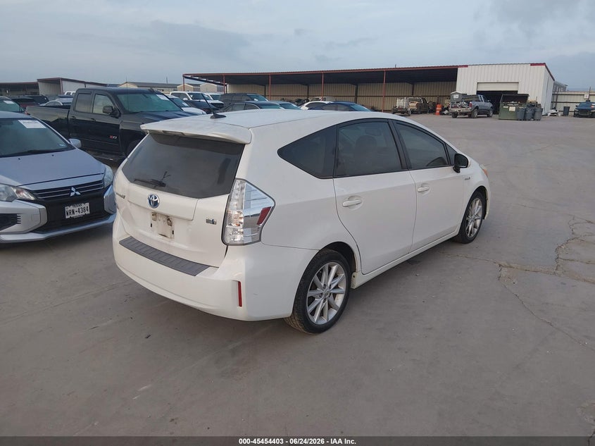 2012 Toyota Prius v VIN JTDZN3EU8C3139446 IAAI salvage auction — NORMAL WEAR, Original (Texas), sold $1,900 on 2026-07-21 (photo 4)
