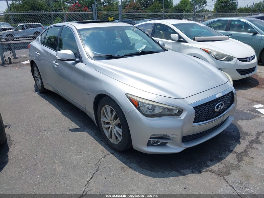 2017 Infiniti Q50 VIN JN1EV7AR7HM832424 IAAI salvage auction — NORMAL WEAR, Salvage Rebuilt (North Carolina), sold $1,500 on 2026-07-20 (photo 1)