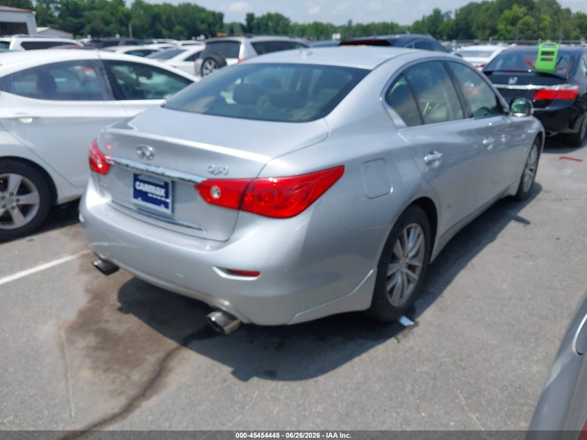 2017 Infiniti Q50 VIN JN1EV7AR7HM832424 IAAI salvage auction — NORMAL WEAR, Salvage Rebuilt (North Carolina), sold $1,500 on 2026-07-20 (photo 4)