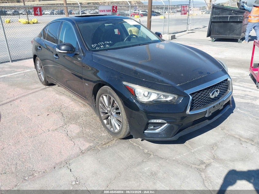 2019 Infiniti Q50 VIN JN1EV7AP9KM542028 IAAI salvage auction — ROOF, Clear - Dealer Only (California), sold $6,700 on 2026-07-29 (photo 1)