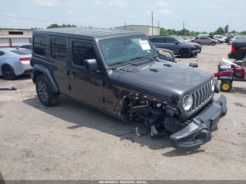 2025 Jeep Wrangler / VIN 1C4PJXEG2SW567949 IAAI salvage auction — RIGHT FRONT, Original (Texas), sold $19,600 on 2026-09-23 (photo 1)