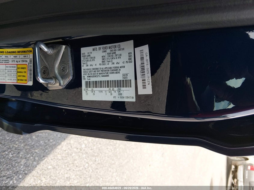 2020 Ford Transit connect VIN NM0GE9E27L1444485 IAAI salvage auction — NORMAL WEAR, Sf97 (Maryland), sold $11,375 on 2026-08-18 (photo 9)