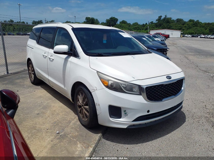 2015 Kia SEDONA VIN KNDMC5C1XF6053482 IAAI salvage auction — FRONT END, Clear (Louisiana), sold $1,000 on 2026-07-07 (photo 1)