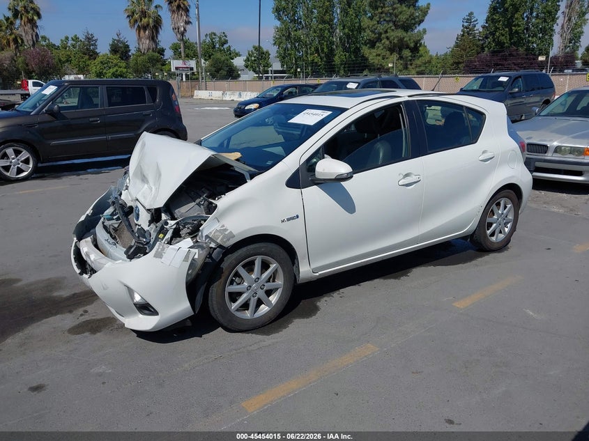 2012 Toyota Prius c VIN JTDKDTB32C1007665 IAAI salvage auction — NORMAL WEAR, Salvage (California), sold $1,525 on 2026-07-06 (photo 2)