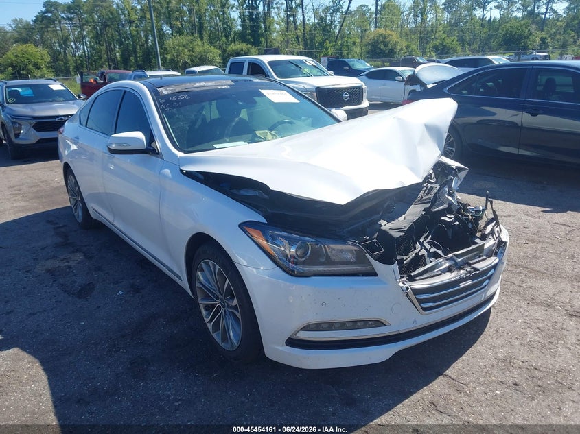 2017 Genesis G80 VIN KMHGN4JE4HU189320 IAAI salvage auction — FRONT END, Salvage Title, sold $1,550 on 2026-09-04 (photo 1)