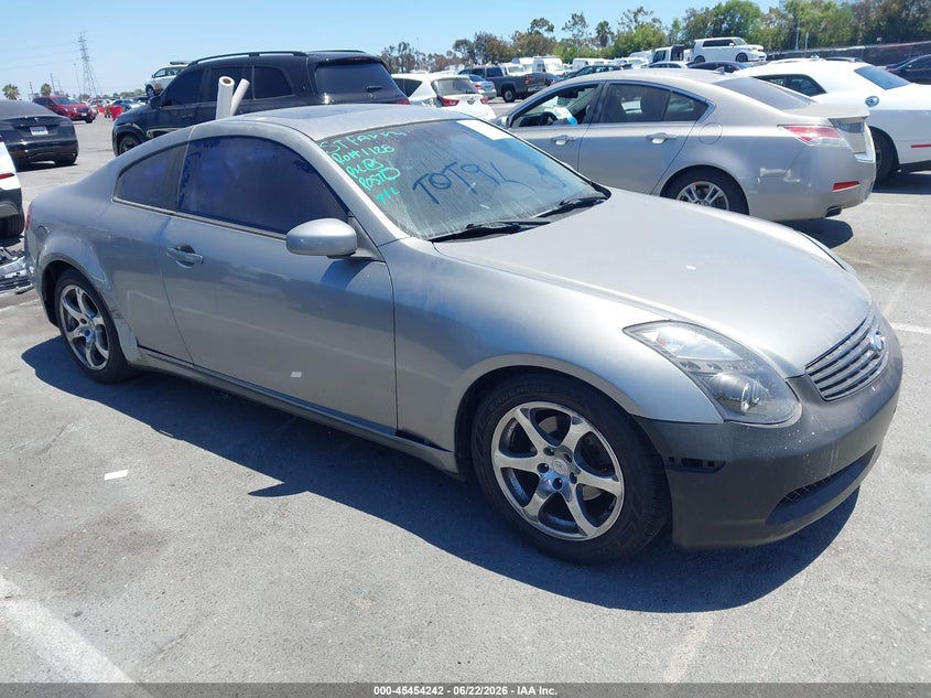 2003 Infiniti G VIN JNKCV54E33M204515 IAAI salvage auction — SIDE, Salvage (California), sold $650 on 2026-07-26 (photo 1)