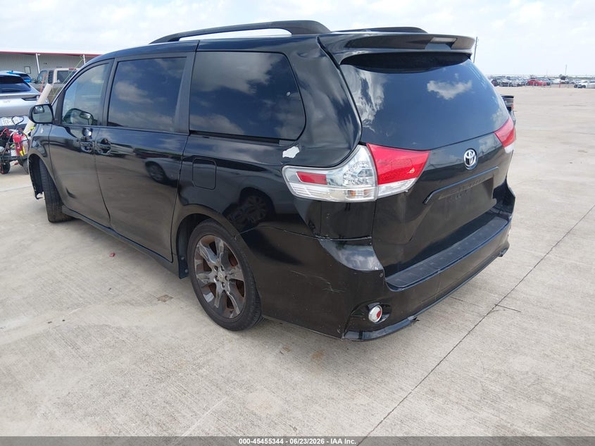 2012 Toyota Sienna VIN 5TDXK3DC1CS188270 IAAI salvage auction — FRONT & REAR, Salvage (Texas), sold $1,900 on 2026-07-10 (photo 3)