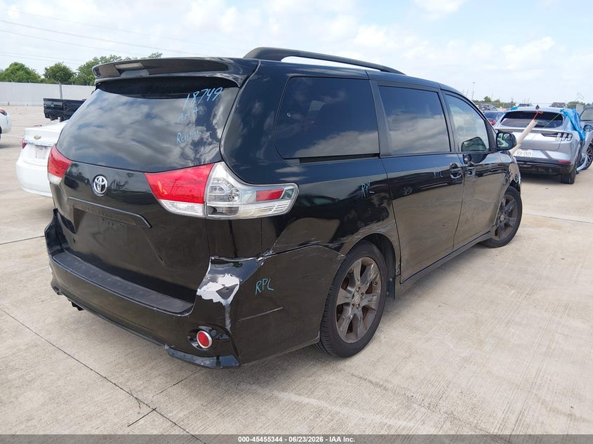2012 Toyota Sienna VIN 5TDXK3DC1CS188270 IAAI salvage auction — FRONT & REAR, Salvage (Texas), sold $1,900 on 2026-07-10 (photo 4)