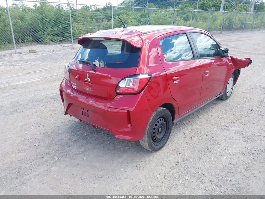 2021 Mitsubishi Mirage VIN ML32AUHJ9MH004780 IAAI salvage auction — RIGHT FRONT, Wait Title, sold $1,800 on 2026-08-02 (photo 4)