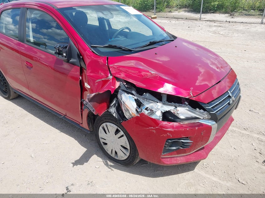 2021 Mitsubishi Mirage VIN ML32AUHJ9MH004780 IAAI salvage auction — RIGHT FRONT, Wait Title, sold $1,800 on 2026-08-02 (photo 6)