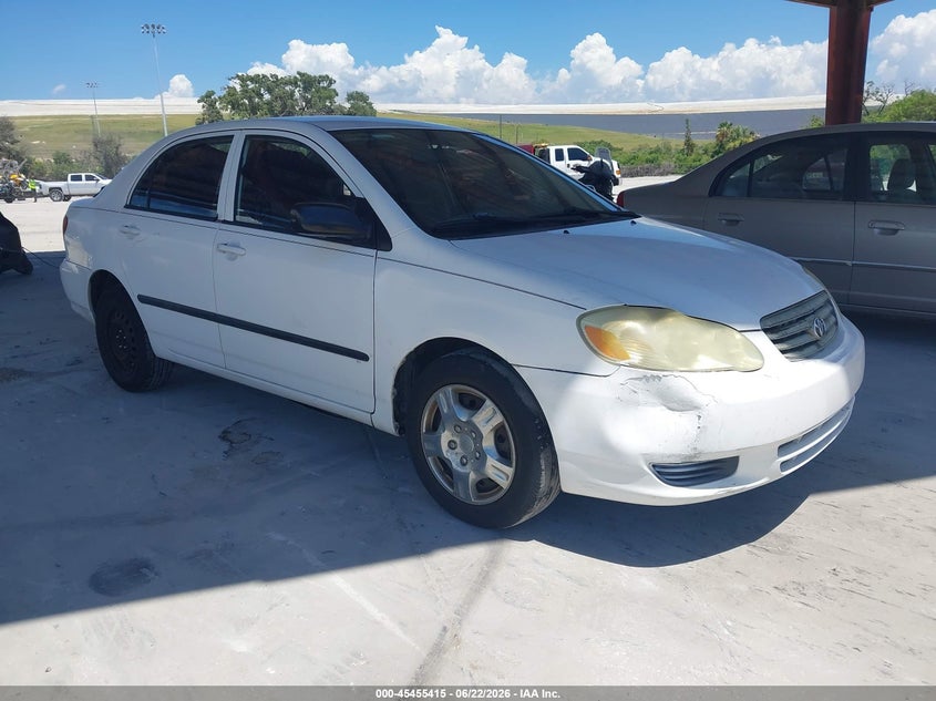 2003 Toyota Corolla VIN JTDBR32E730012384 IAAI salvage auction — NORMAL WEAR, Clear (Florida), sold $675 on 2026-07-28 (photo 1)