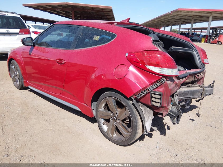 2014 Hyundai Veloster VIN KMHTC6AE1EU208028 IAAI salvage auction — REAR END, Salvage (Arizona), sold $1,050 on 2026-07-07 (photo 3)