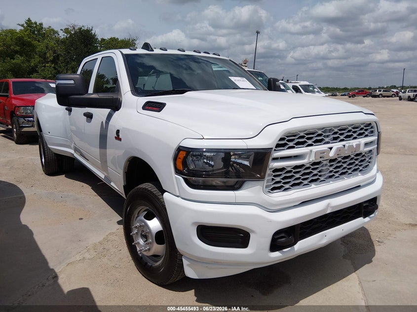 2023 Ram 3500 VIN 3C63RRGL0PG652007 IAAI salvage auction — REAR END, Salvage Title, sold $21,350 on 2026-08-17 (photo 1)