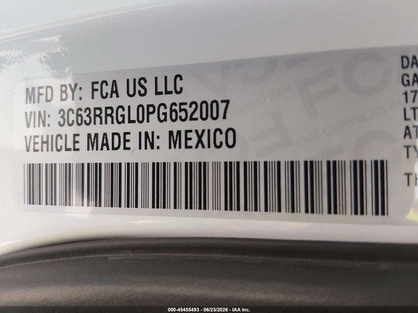 2023 Ram 3500 VIN 3C63RRGL0PG652007 IAAI salvage auction — REAR END, Salvage Title, sold $21,350 on 2026-08-17 (photo 8)