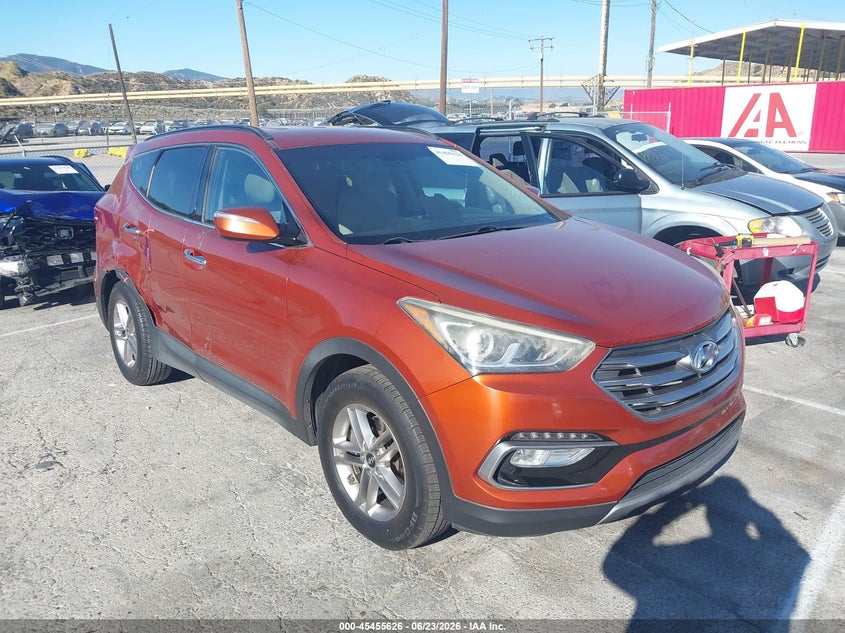 2018 Hyundai Santa fe VIN 5XYZU3LBXJG520907 IAAI salvage auction — SIDE, Salvage (California), sold $2,500 on 2026-07-05 (photo 1)