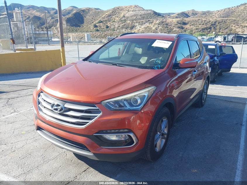 2018 Hyundai Santa fe VIN 5XYZU3LBXJG520907 IAAI salvage auction — SIDE, Salvage (California), sold $2,500 on 2026-07-05 (photo 2)