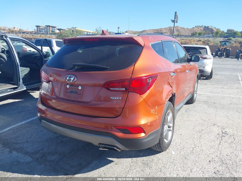 2018 Hyundai Santa fe VIN 5XYZU3LBXJG520907 IAAI salvage auction — SIDE, Salvage (California), sold $2,500 on 2026-07-05 (photo 4)