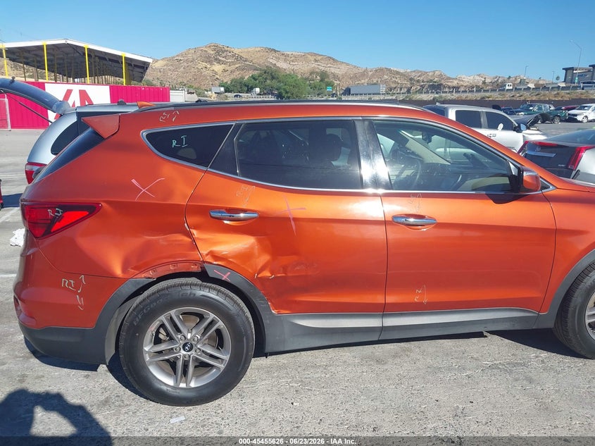 2018 Hyundai Santa fe VIN 5XYZU3LBXJG520907 IAAI salvage auction — SIDE, Salvage (California), sold $2,500 on 2026-07-05 (photo 6)