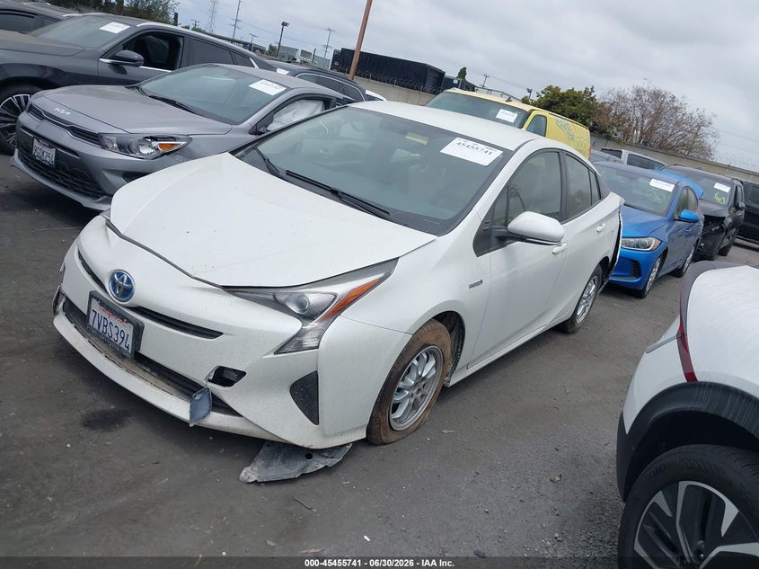 2016 Toyota Prius VIN JTDKBRFU4G3021041 IAAI salvage auction — RIGHT FRONT, Salvage Title, sold $3,150 on 2026-07-15 (photo 2)