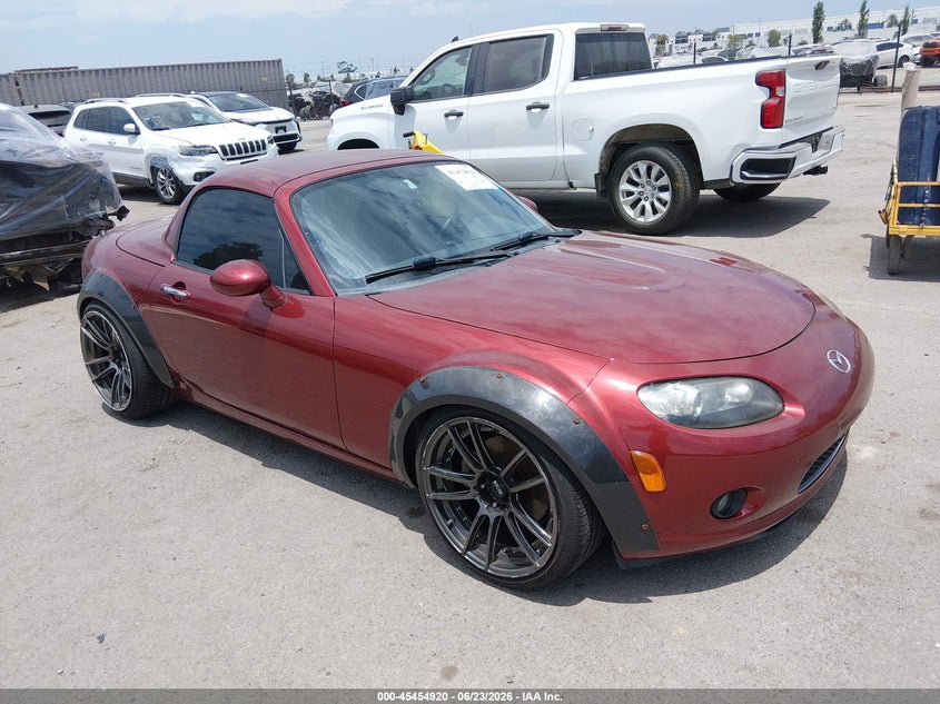 2008 Mazda Mx-5 VIN JM1NC26F780157153 IAAI salvage auction — SIDE, Rebuildable (Florida), sold $1,525 on 2026-07-27 (photo 1)