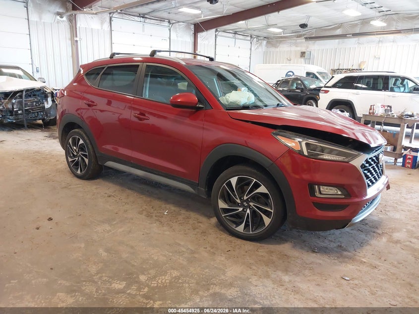 2021 Hyundai Tucson VIN KM8J3CALXMU394140 IAAI salvage auction — FRONT END, Scrap (Michigan), sold $1,750 on 2026-07-28 (photo 1)