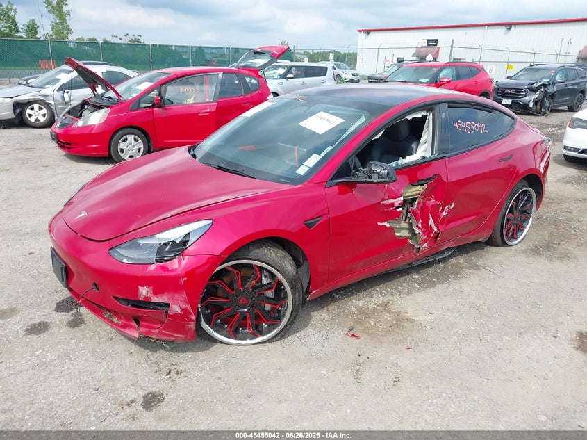 2022 Tesla Model 3 VIN 5YJ3E1EB2NF192352 IAAI salvage auction — LEFT SIDE, Mv-907A (New York), sold $25 on 2026-07-30 (photo 2)
