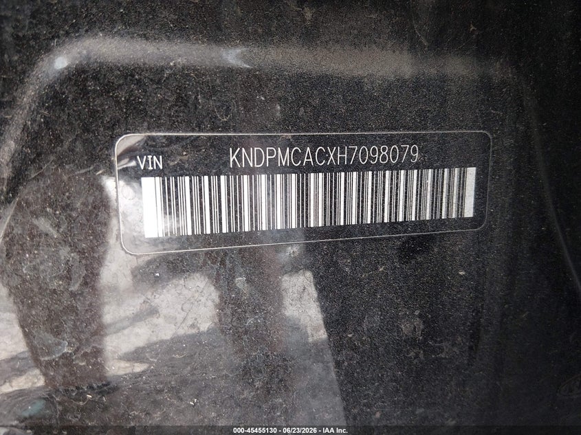 2017 Kia Sportage VIN KNDPMCACXH7098079 IAAI salvage auction — REAR END, Bill Of Sale (Washington), sold $2,150 on 2026-07-12 (photo 9)