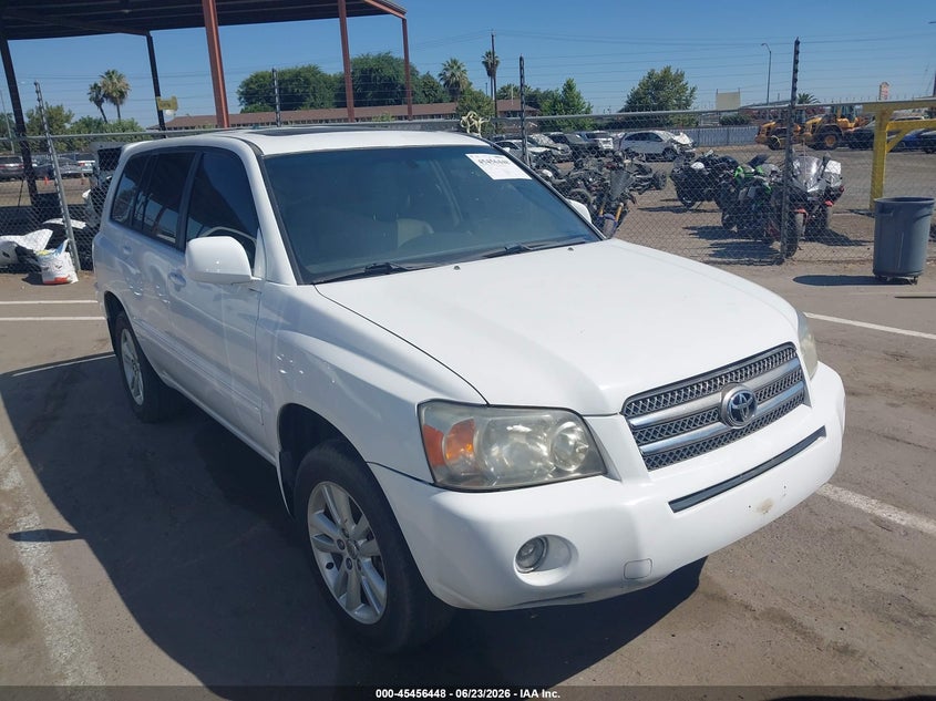 2006 Toyota Highlander hybrid VIN JTEEW21A860003238 IAAI salvage auction — NORMAL WEAR, Clear - Dealer Only (California), sold $925 on 2026-07-07 (photo 1)