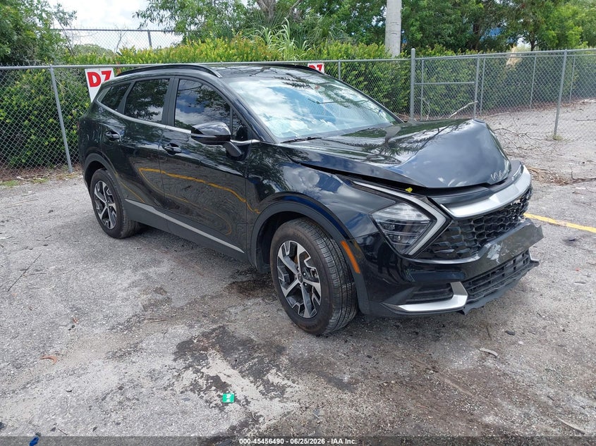 2025 Kia Sportage VIN 5XYK33DF2SG291047 IAAI salvage auction — LEFT FRONT, Rebuildable (Florida), sold $6,850 on 2026-07-29 (photo 1)
