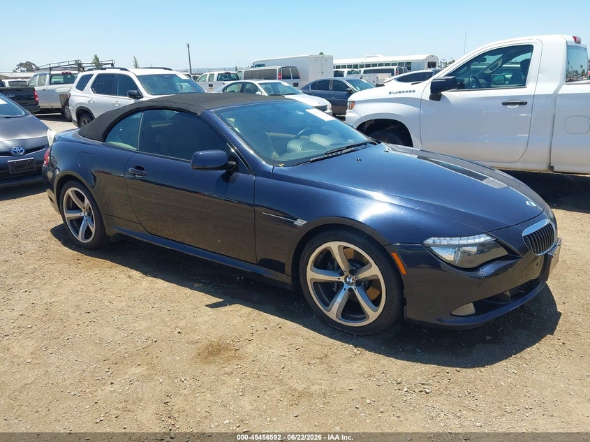 2008 BMW 6er VIN WBAEB53568CX62180 IAAI salvage auction — NORMAL WEAR, App For Dup Salv Title - Dealer (California), sold $825 on 2026-07-27 (photo 1)