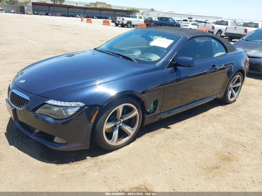 2008 BMW 6er VIN WBAEB53568CX62180 IAAI salvage auction — NORMAL WEAR, App For Dup Salv Title - Dealer (California), sold $825 on 2026-07-27 (photo 2)