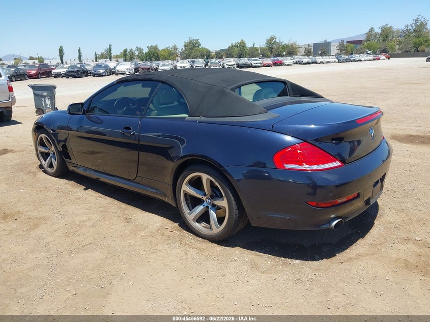 2008 BMW 6er VIN WBAEB53568CX62180 IAAI salvage auction — NORMAL WEAR, App For Dup Salv Title - Dealer (California), sold $825 on 2026-07-27 (photo 3)