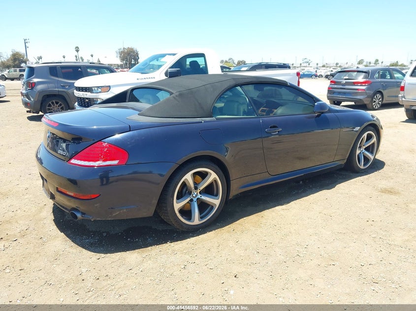 2008 BMW 6er VIN WBAEB53568CX62180 IAAI salvage auction — NORMAL WEAR, App For Dup Salv Title - Dealer (California), sold $825 on 2026-07-27 (photo 4)