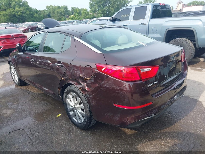 2015 Kia Optima VIN 5XXGM4A71FG412859 IAAI salvage auction — LEFT SIDE, Salvage (Kansas), sold $525 on 2026-07-22 (photo 3)
