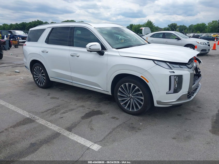 2025 Hyundai Palisade VIN KM8R7DGE2SU827615 IAAI salvage auction — FRONT END, Salvage (Indiana), sold $19,100 on 2026-07-24 (photo 1)