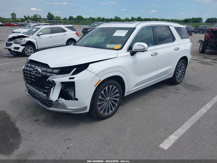 2025 Hyundai Palisade VIN KM8R7DGE2SU827615 IAAI salvage auction — FRONT END, Salvage (Indiana), sold $19,100 on 2026-07-24 (photo 2)