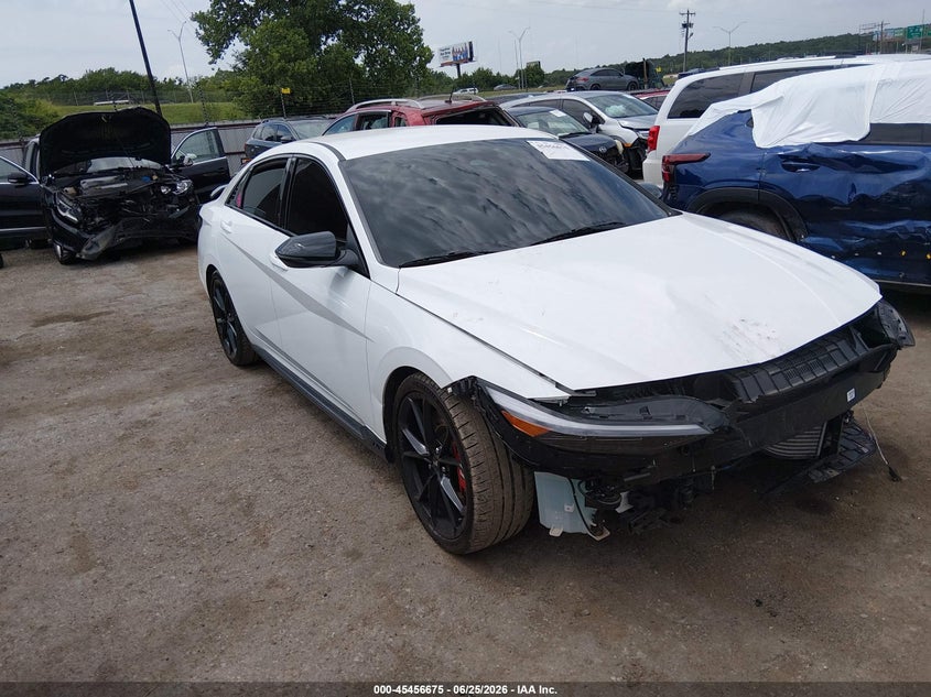2025 Hyundai Elantra n VIN KMHLW4DK4SU029054 IAAI salvage auction — FRONT END, Clear (Oklahoma), sold $11,000 on 2026-09-10 (photo 1)