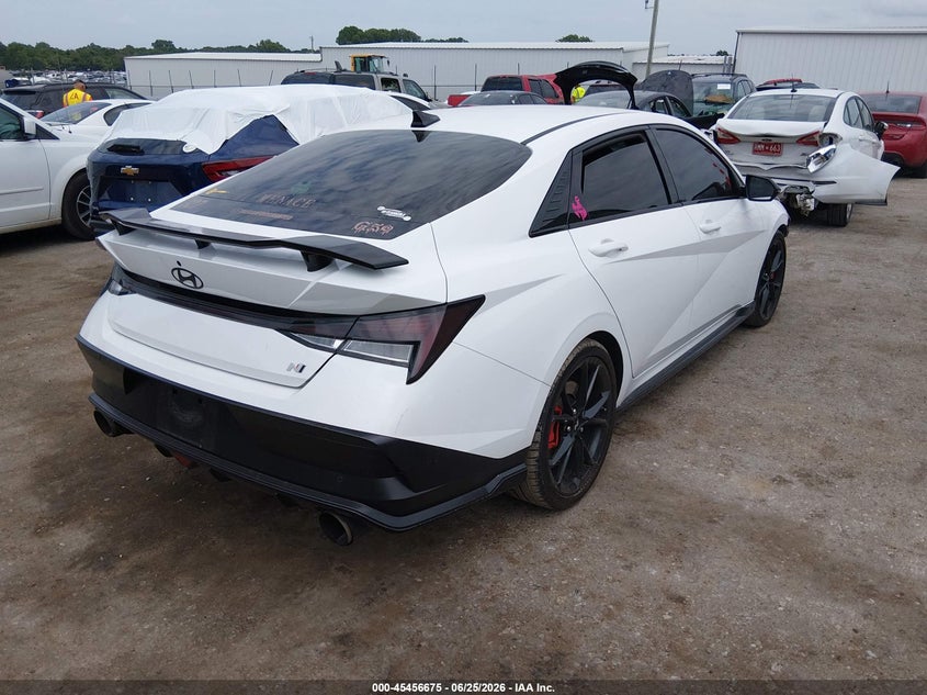 2025 Hyundai Elantra n VIN KMHLW4DK4SU029054 IAAI salvage auction — FRONT END, Clear (Oklahoma), sold $11,000 on 2026-09-10 (photo 4)