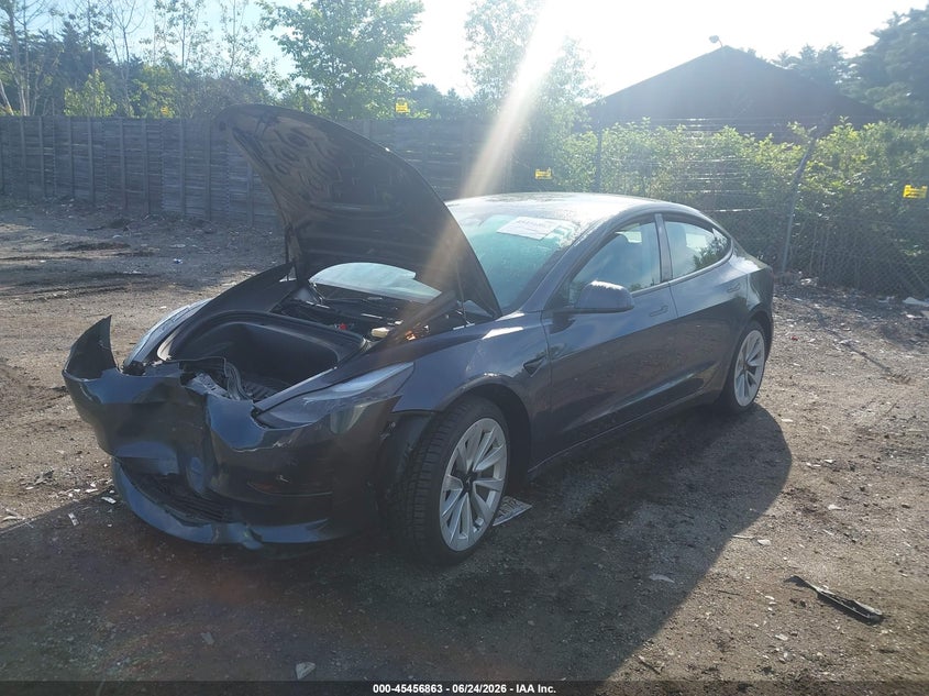 2023 Tesla Model 3 VIN 5YJ3E1EA0PF430340 IAAI salvage auction — FRONT END, Salvage (Massachusetts), sold $5,100 on 2026-07-30 (photo 2)