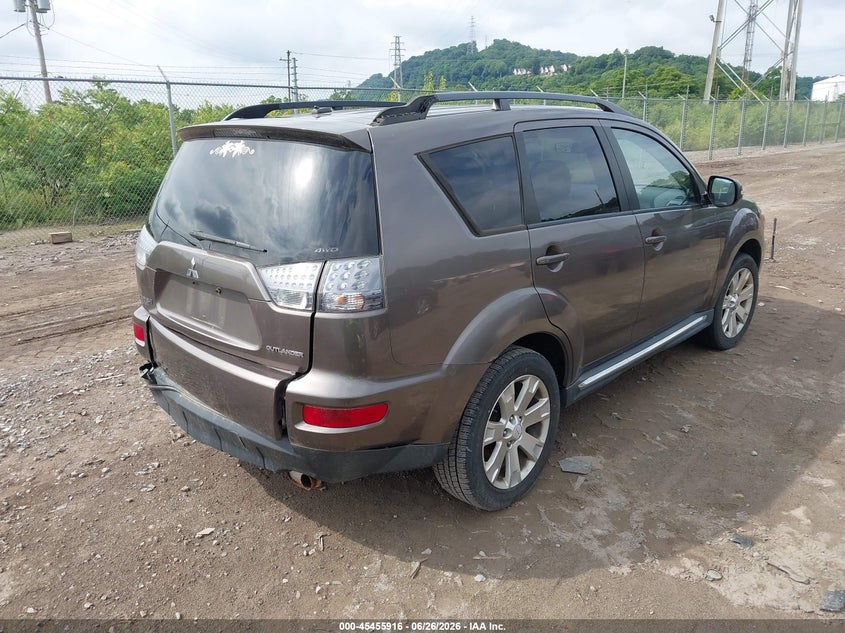 2011 Mitsubishi Outlander VIN JA4JT3AW3BU037761 IAAI salvage auction — LEFT REAR, Salvage (Pennsylvania), sold $600 on 2026-07-07 (photo 4)
